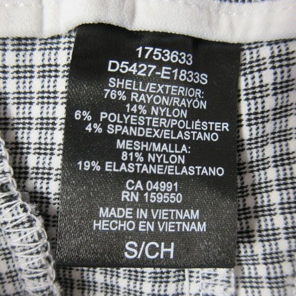 HILARY RADLEY Plaid Tummy Control Ankle Pants Sz S (4-6) White Black Cropped NWT - Picture 8 of 12